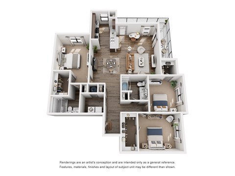 Floor plan for 3 beds, 2 baths, 1469 sqft